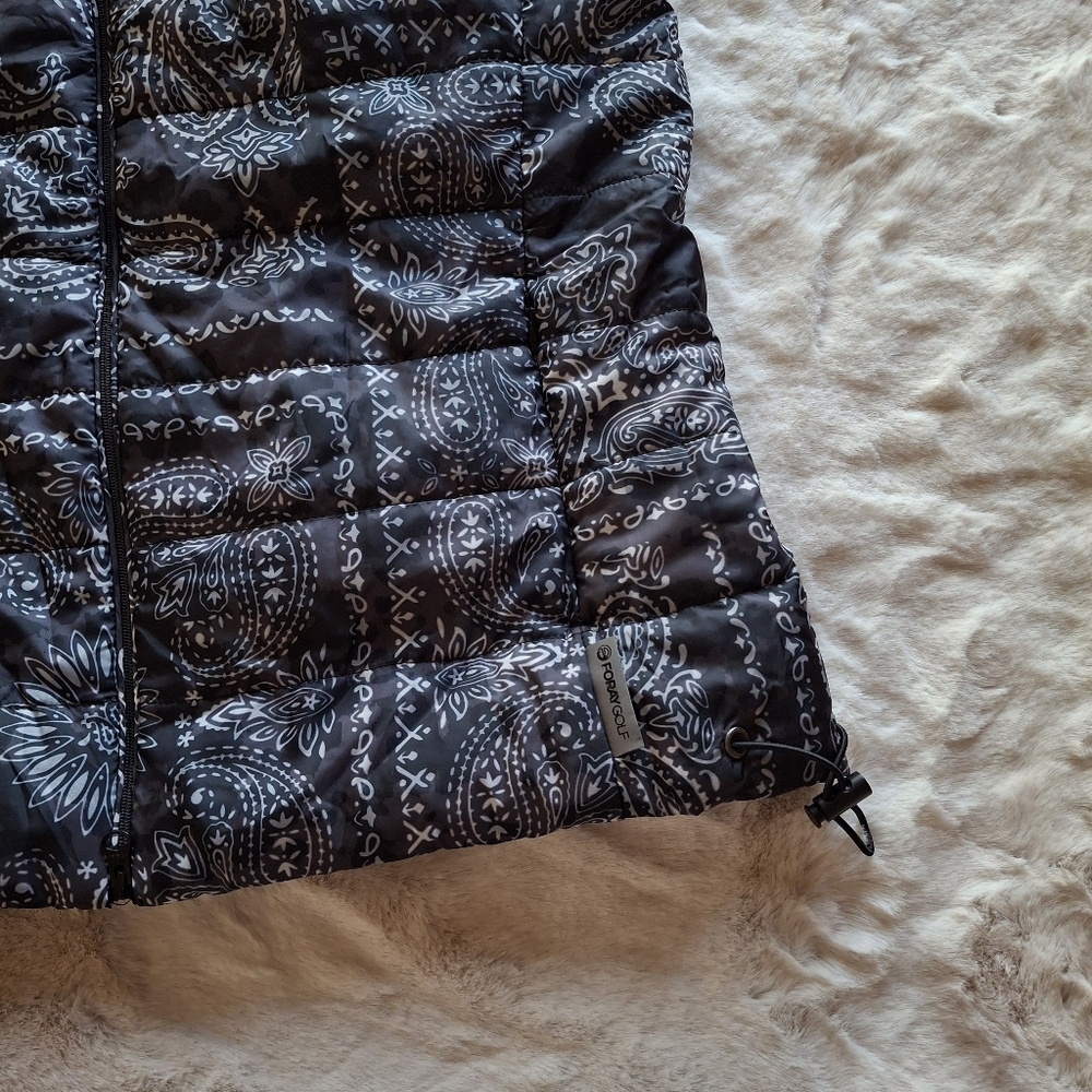 Paisley Bandana Packable Foray Golf Womens Puffer Vest Turtle Neck Zip up Small - Picture 6 of 10